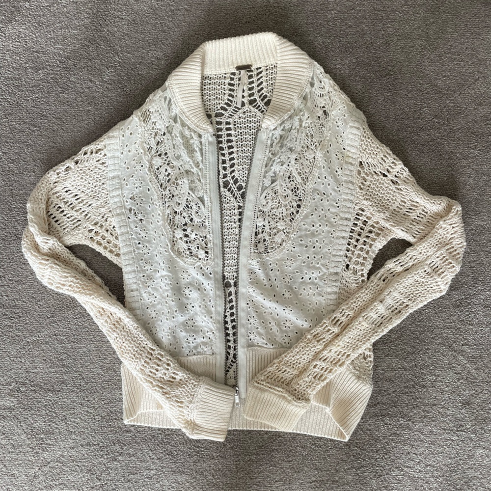 Free People Crochet Jacket